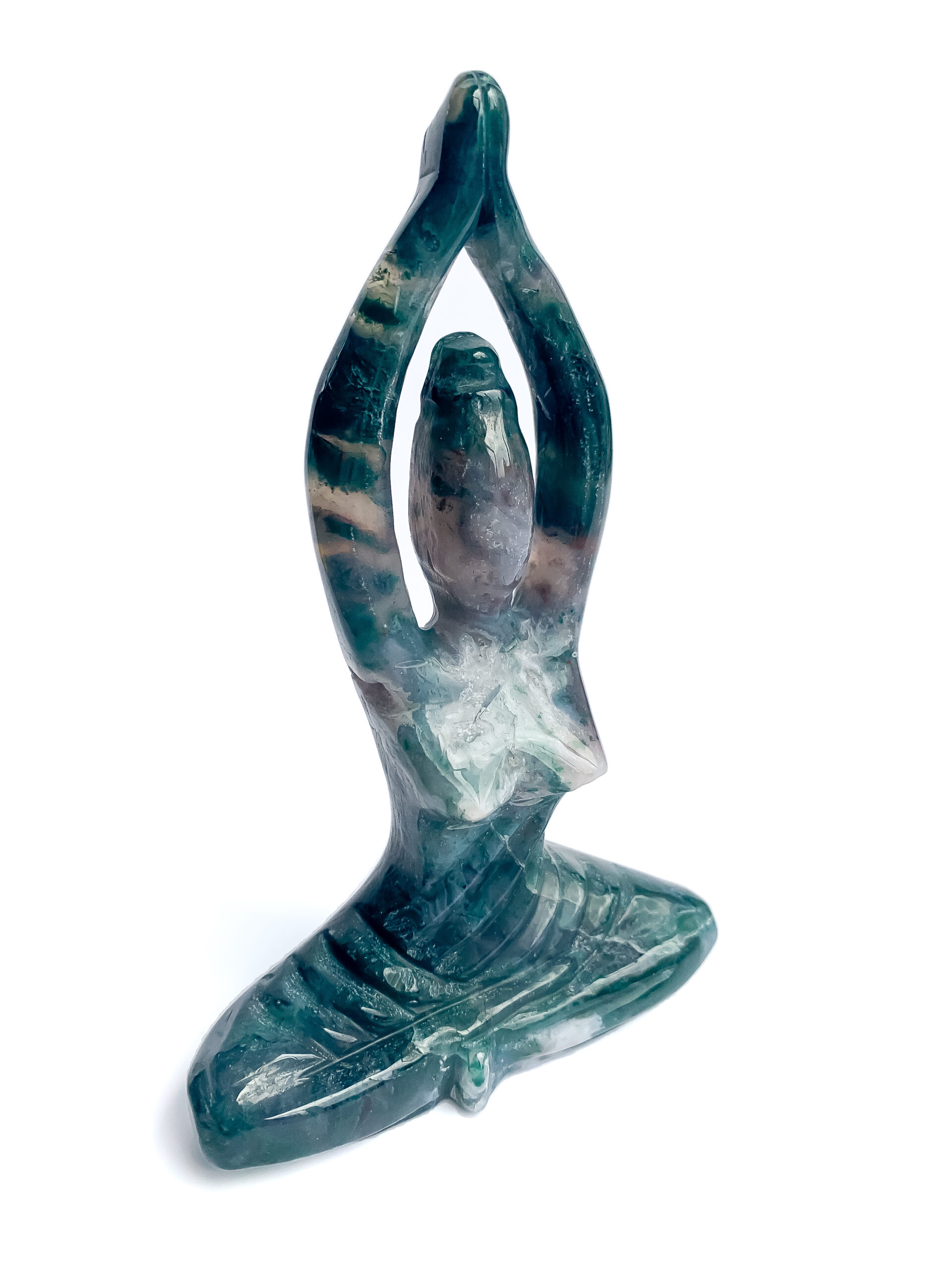 Green Moss Agate Yoga Goddess