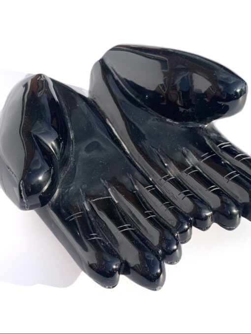 Obsidian double hand carving