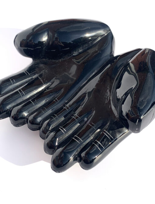 Obsidian double hand carving