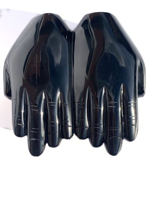 Obsidian double hand carving