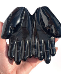 Obsidian double hand carving