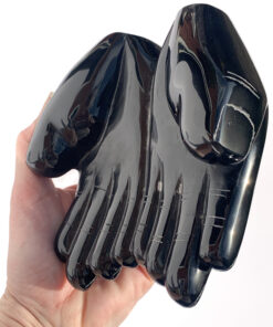 Obsidian double hand carving