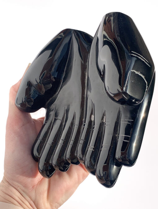 Obsidian double hand carving