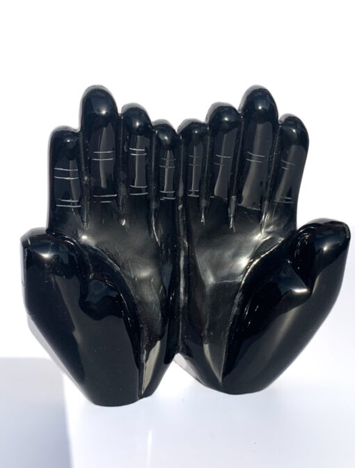 Obsidian double hand carving