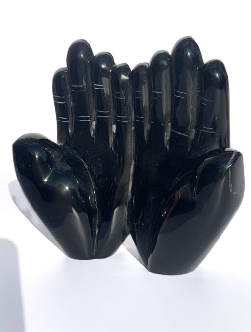 Obsidian double hand carving