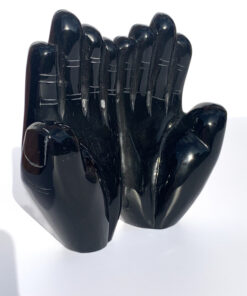 Obsidian double hand carving