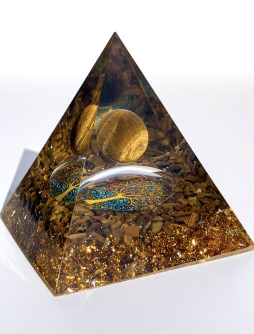 Tigers Eye resin pyramid