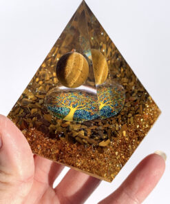 Tigers Eye resin pyramid