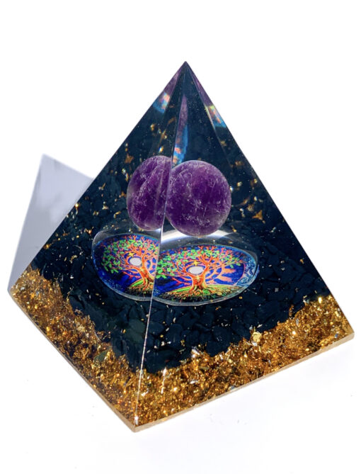 Amethyst resin pyramid