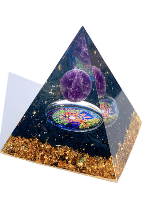 Amethyst resin pyramid