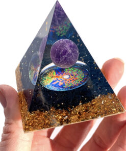 Amethyst resin pyramid