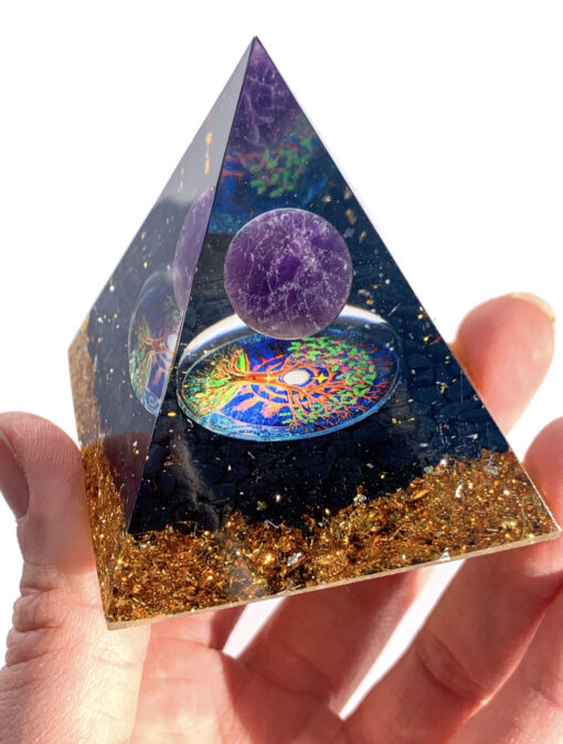 Amethyst resin pyramid