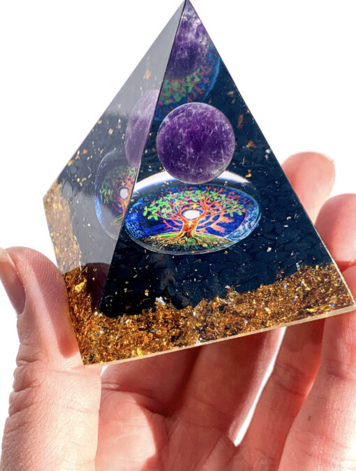 Amethyst resin pyramid