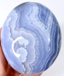 Blue Lace Agate palm stone