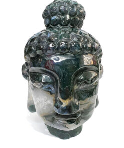 Large Moss Agate buddha head