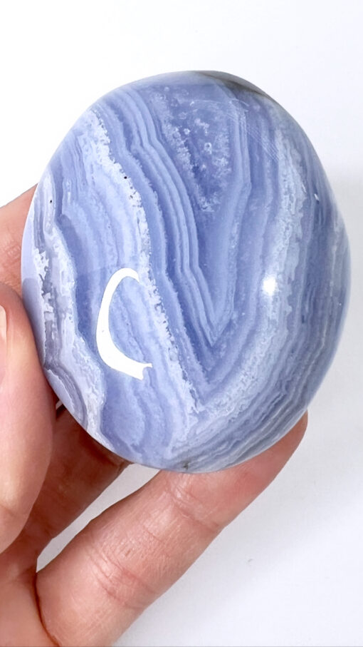 Blue Lace Agate palm stone