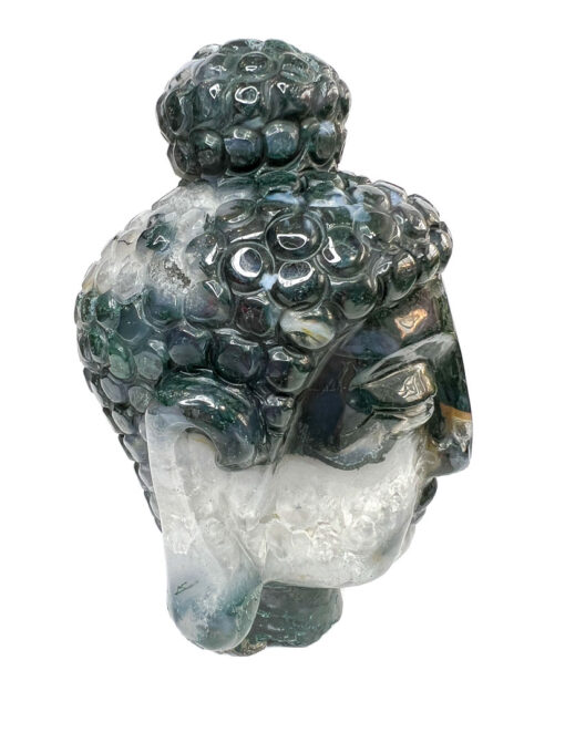 Large Moss Agate buddha head