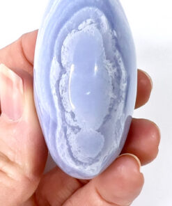 Blue Lace Agate palm stone