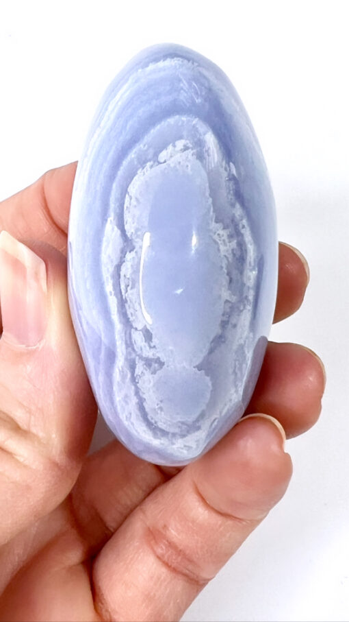 Blue Lace Agate palm stone