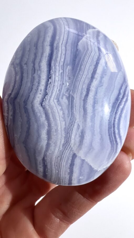 Blue Lace Agate palm stone