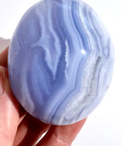 Blue Lace Agate palm stone