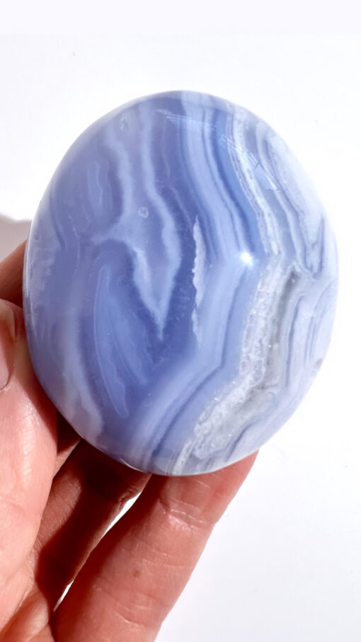 Blue Lace Agate palm stone