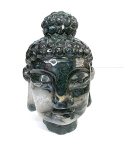 Large Moss Agate buddha head