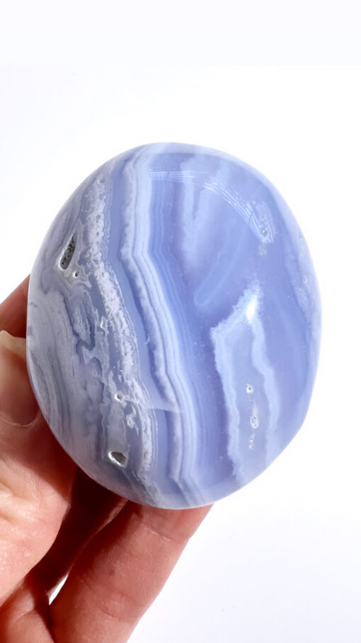 Blue Lace Agate palm stone