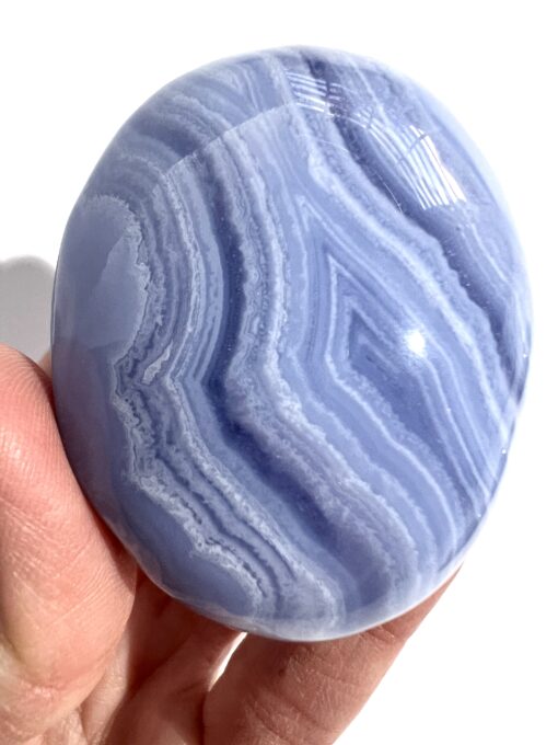 Blue Lace Agate palm stone