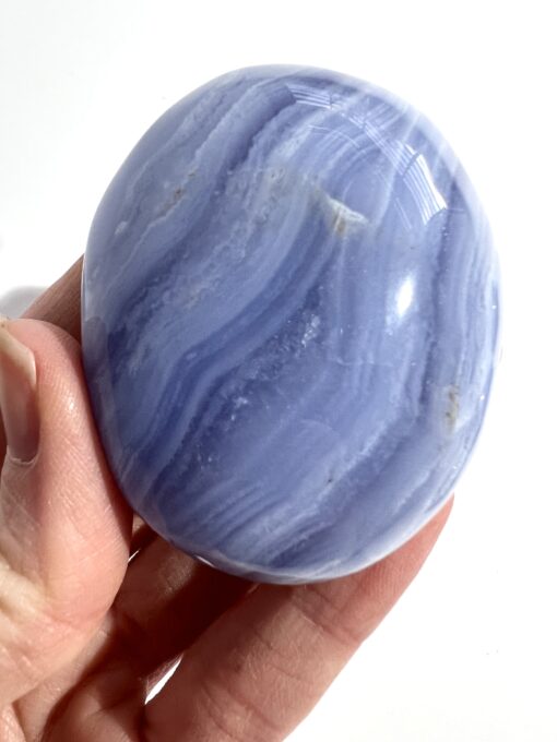 Blue Lace Agate palm stone