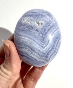 Blue Lace Agate palm stone