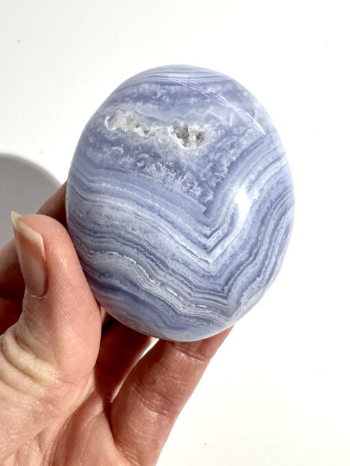 Blue Lace Agate palm stone