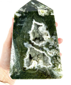 Large Druzy Moss Agate tower