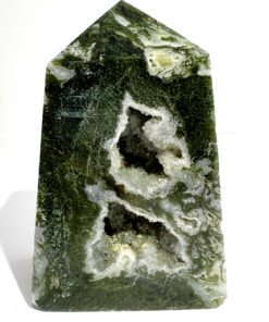 Large Druzy Moss Agate tower