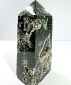 Large Druzy Moss Agate tower