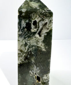 Large Druzy Moss Agate tower