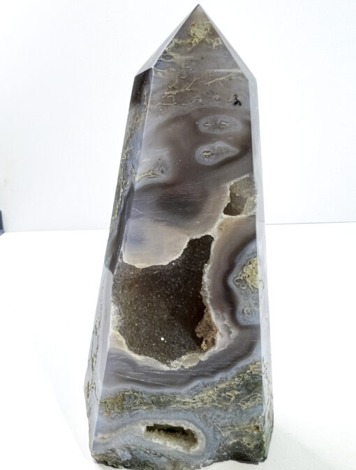 Large Druzy Moss Agate tower