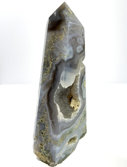 Large Druzy Moss Agate tower