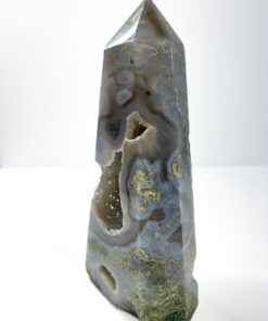 Large Druzy Moss Agate tower