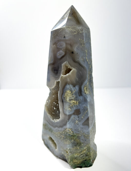 Large Druzy Moss Agate tower