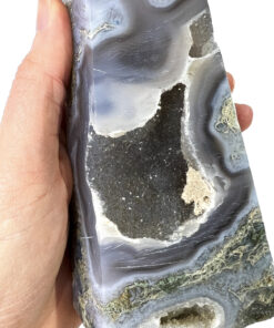 Large Druzy Moss Agate tower