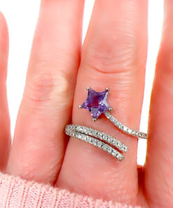 Sterling Silver Amethyst star ring