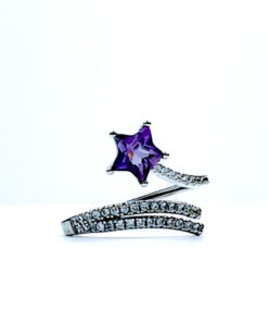 Sterling Silver Amethyst star ring