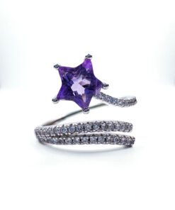 Sterling Silver Amethyst star ring