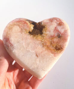 Druzy pink amethyst heart