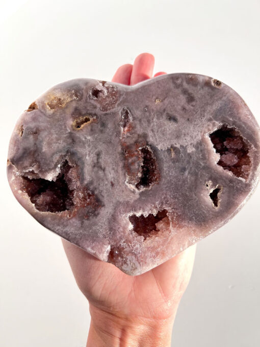 Druzy pink amethyst heart