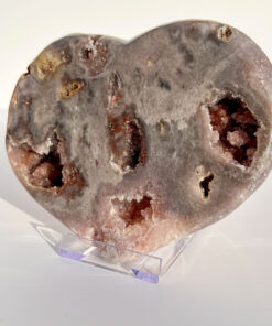 Druzy pink amethyst heart