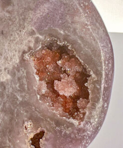 Druzy pink amethyst heart