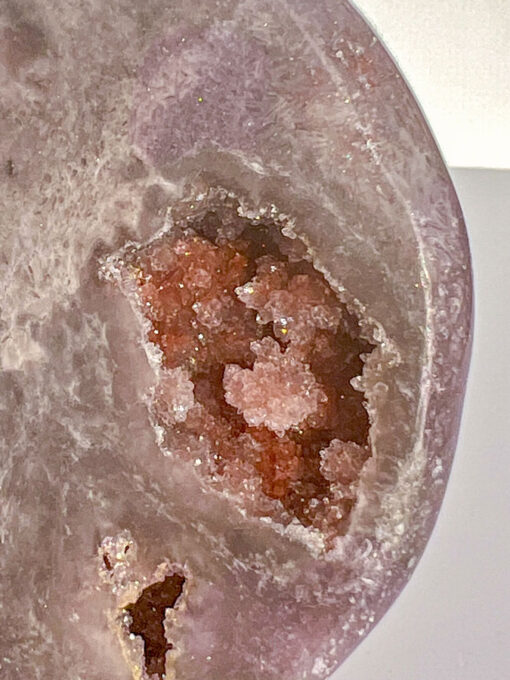 Druzy pink amethyst heart