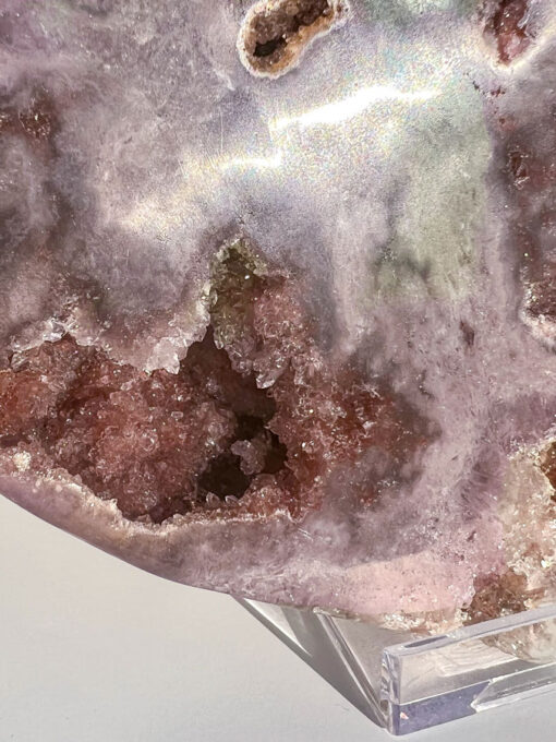 Druzy pink amethyst heart